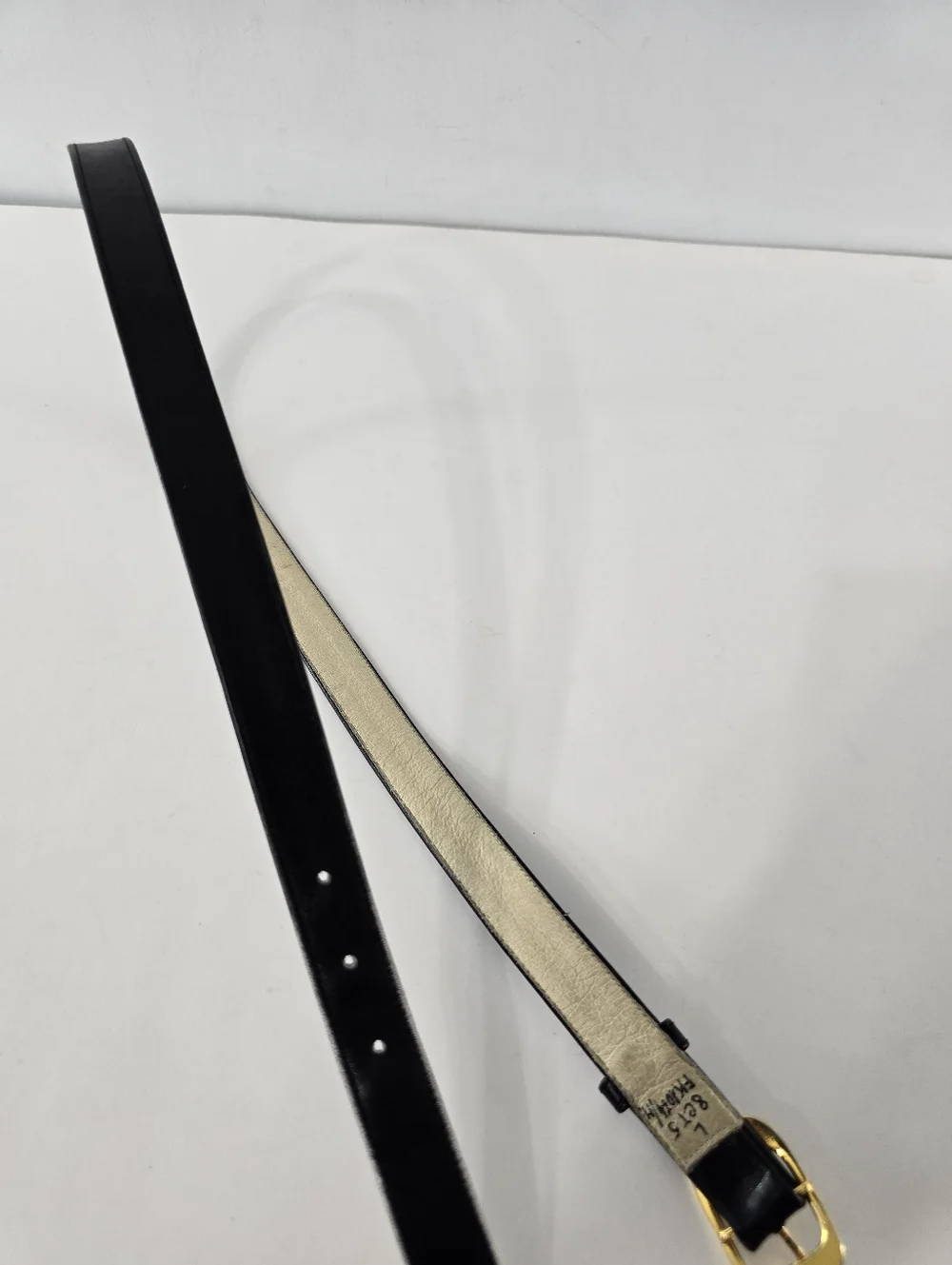 Salvatore Ferragamo Vintage Blue Black Goldtone Leather Belt Size Large Neutral